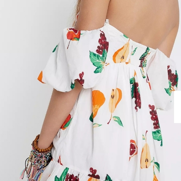 Urban Outfitters Women's Summer In Italy Off Shoulder Mini Dress Size M Colorful - Picture 5 of 16